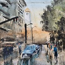 My project for course: Urban Landscapes in Watercolor Ein Projekt aus dem Bereich Bildende Künste, Aquarellmalerei und Architektonische Illustration von jy203 - 27.08.2023