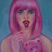 Il mio progetto del corso: Illustrazione con pastelli e matite colorate Ragazza rosa. Un progetto di Illustrazione tradizionale, Belle arti, Disegno a matita, Disegno, Disegno di ritratti, Disegno realistico e Disegno artistico di svetlananeri - 29.08.2023
