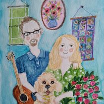Mijn project van de cursus: Speelse illustratie met aquarel en kleurpotloden. Ilustração tradicional, Pintura, Pintura em aquarela, Desenho de retrato, e Desenho com lápis de cor projeto de Dinah Banninga - 30.08.2023