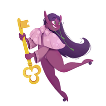 My project for course: Fantasy Character Design in Procreate. Projekt z dziedziny Trad, c, jna ilustracja, Projektowanie postaci, Ilustracja c, frowa, R, sunek c, frow, Malarstwo c i frowe użytkownika Brooke Parker - 29.08.2023