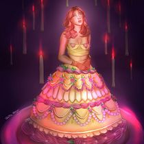 Meu projeto do curso: Doll vintage cake. Ilustração tradicional, Desenho, Ilustração digital, Desenho de retrato, Desenho digital, e Pintura digital projeto de Larissa Sobral - 30.08.2023