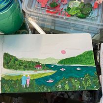 My project for course: Travel Sketchbook Illustration with Gouache. Un progetto di Pittura, Disegno, Sketchbook e Pittura gouache di wendykohman - 30.08.2023