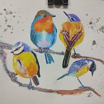 Mi proyecto del curso: Acuarela artística para ilustración de aves. Traditional illustration, Watercolor Painting, Realistic Drawing, and Naturalistic Illustration project by Maite Dalmau - 08.31.2023