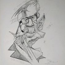 Mi proyecto del curso: Retrato en caricatura con grafito de Stephen Hawking.. Ilustração tradicional, Desenho, e Desenho de retrato projeto de m4rc0srasa - 29.08.2023