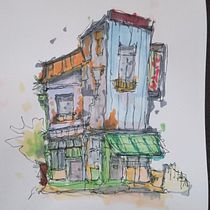 Mi proyecto del curso: Dibujo arquitectónico expresivo con marcadores de colores. Sketching, Drawing, Architectural Illustration, Sketchbook & Ink Illustration project by Isaias Cabezaderadio Dominguez - 08.31.2023
