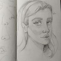 Mi proyecto del curso: Cuaderno de retratos a línea con grafito. Artes plásticas, Esboçado, Desenho, Desenho de retrato, e Sketchbook projeto de noyoyotl - 29.08.2023