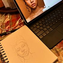 My project for course: Portrait Sketchbooking: Explore the Human Face. Sketching, Drawing, Portrait Drawing, Artistic Drawing, and Sketchbook project by am_wells - 09.02.2023