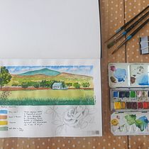 Mon projet du cours : Carnet de voyage à l’aquarelle. Traditional illustration, Watercolor Painting, Architectural Illustration, and Sketchbook project by audrey_laure - 09.02.2023