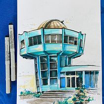 My project for course: Expressive Architectural Sketching with Colored Markers. Sketching, Drawing, Architectural Illustration, Sketchbook & Ink Illustration project by Ioana Pascan - 08.31.2023