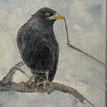 Mój projekt z kursu: Klasyczne malarstwo olejne: naturalistyczne portrety ptaków. Fine Arts, Painting, Oil Painting, and Naturalistic Illustration project by Beata Dulian - 09.03.2023