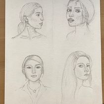 My project for course: Portrait Sketchbooking: Explore the Human Face. Sketching, Drawing, Portrait Drawing, Artistic Drawing, and Sketchbook project by zzyy651 - 09.03.2023
