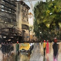 My project for course: Urban Landscapes in Watercolor Ein Projekt aus dem Bereich Bildende Künste, Aquarellmalerei und Architektonische Illustration von stina_9 - 05.09.2023
