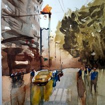 Mi proyecto del curso: Paisajes urbanos en acuarela Ein Projekt aus dem Bereich Bildende Künste, Aquarellmalerei und Architektonische Illustration von Juan Montejo - 06.09.2023
