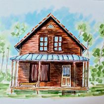 Dibujo arquitectónico expresivo con marcadores de colores. Sketching, Drawing, Architectural Illustration, Sketchbook & Ink Illustration project by Patricia Moravec - 09.05.2023