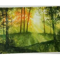 My project for course: Dreamy Watercolor Landscapes: Paint with Light. Pintura, e Pintura em aquarela projeto de reensp88 - 04.09.2023