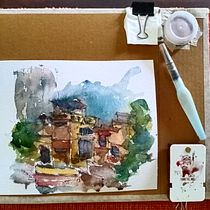 My project for course: Artistic Watercolor Sketching: Dare to Express Your Ideas. Ilustração tradicional, Esboçado, Criatividade, Desenho, Pintura em aquarela, e Sketchbook projeto de Vatsal Shukla - 07.09.2023