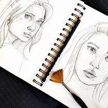 Mein Abschlussprojekt für den Kurs: Skizzenbuch für Porträts: Erkunde das menschliche Gesicht. Drawing, Portrait Drawing, Artistic Drawing, and Sketchbook project by bruena27 - 09.07.2023