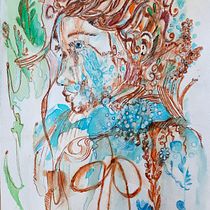 Mijn project van de cursus: Experimentele portretten met inkt, thee en alcohol. Fine Arts, Painting, Drawing & Ink Illustration project by Marise May - 09.07.2023