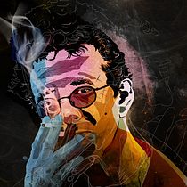 Roberto Bolaño. Ilustração vetorial e Ilustração digital projeto de Marcia Cabezas - 07.09.2023