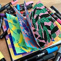 Mein Abschlussprojekt für den Kurs: Botanische Muster im Skizzenbuch. Ilustração tradicional, Pattern Design, Ilustração botânica, e Sketchbook projeto de marion.bobst - 07.09.2023