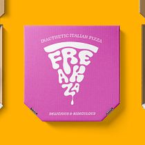 'Freakza' Pizza by Carolyn Tubekis. Un projet de Br, ing et identité, Design graphique, Direction artistique et Illustration traditionnelle de ctubekis - 06.09.2023