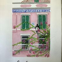 Lisbon building. Traditional illustration, Sketching, Creativit, Drawing, Watercolor Painting, Sketchbook, and Gouache Painting project by tengyifan - 09.08.2023