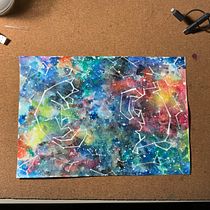 Cats Constellation. Traditional illustration, Fine Arts, Painting, and Watercolor Painting project by lady_spanko - 09.08.2023