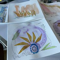 Meu projeto do curso: Sketchbook com carimbos feitos à mão. Un proyecto de Ilustración tradicional, Pattern Design, Estampación, Sketchbook y Grabado de Simone Villani - 08.09.2023
