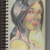 Aprendiendo a dibujar retratos con colores.. Drawing, Portrait Drawing, Sketchbook, and Colored Pencil Drawing project by gamera_toto - 09.09.2023