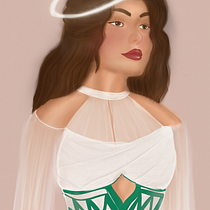 Mi proyecto del curso: Retrato de personajes femeninos con Procreate. Projekt z dziedziny Trad, c, jna ilustracja, Ilustracja c, frowa, R, sunek c i frow użytkownika Paula López - 10.09.2023