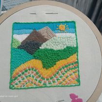 Mi proyecto del curso: Técnicas básicas de bordado: puntadas, composiciones y gamas cromáticas. Un projet de Création d'accessoires, Création de costumes, Broderie, Théorie des couleurs , et Design textile de Carina susana Rivadero - 09.09.2023