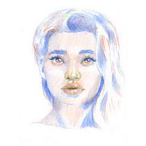 My project for course: Vibrant Portrait Drawing with Colored Pencils. Drawing, Portrait Drawing, Sketchbook, and Colored Pencil Drawing project by Oana Dumitru - 09.09.2023