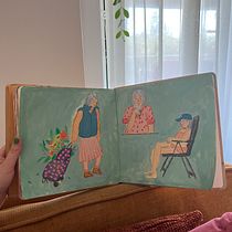Mijn project van de cursus: Karaktercreatie vanuit observatietekeningen. Un proyecto de Ilustración tradicional, Diseño de personajes, Dibujo y Sketchbook de Cecile de Vries - 10.09.2023