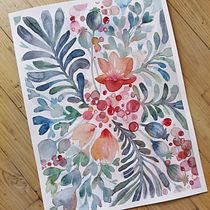 Mon projet du cours : Aquarelle florale créative : renouez avec la nature. Ilustração tradicional, Pintura, Pintura em aquarela e Ilustração botânica projeto de cyrielle.pachot - 11.09.2023