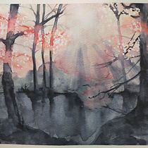 My project for course: Dreamy Watercolor Landscapes: Paint with Light. Pintura, e Pintura em aquarela projeto de michiyo - 11.09.2023
