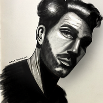 My project for course: Artistic Portrait Drawing: Capture Authentic Expressions. Un projet de Illustration traditionnelle, Beaux Arts, Esquisse , Dessin au cra, on, Dessin, Dessin de portrait, Dessin réaliste, Dessin artistique , et Dessin anatomique de Aya Abdelhamid - 09.09.2023