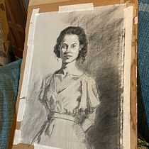 Meu projeto do curso: Retrato realista com carvão vegetal. Ilustração tradicional, Artes plásticas, Desenho, Desenho de retrato, e Desenho realista projeto de 7kyqz9zfjz - 12.09.2023