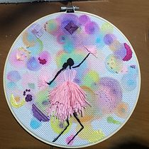 Meu projeto do curso: Técnicas básicas de bordado e aquarela. Painting, Watercolor Painting, Embroider, and Textile Design project by karina_taketa - 09.13.2023