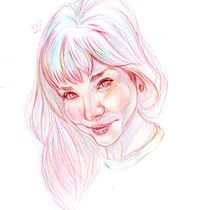 Meu projeto do curso: Desenho de retratos vibrantes com lápis de cor. Drawing, Portrait Drawing, Sketchbook, and Colored Pencil Drawing project by Diego - 09.14.2023