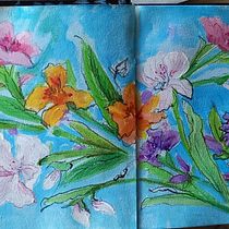 My project for course: Expressive Floral Painting with Acrylic Paint. Fine Arts, Painting, Acr, lic Painting, Botanical Illustration, Traditional illustration, Arts, and Crafts project by tpafitisart - 09.14.2023