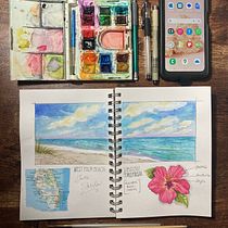 My project for course: Watercolor Travel Journal. Traditional illustration, Watercolor Painting, Architectural Illustration, and Sketchbook project by Margie Forestier - 09.14.2023