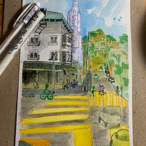 Mi proyecto del curso: Urban sketching: crea paisajes urbanos expresivos. Painting, Sketching, Drawing, Watercolor Painting, Sketchbook & Ink Illustration project by Mildrette Lilian Davey Olórtegui - 09.15.2023