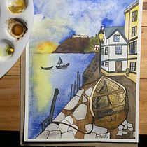 Mi proyecto del curso: Ilustración de escenas con acuarela y pluma estilográfica. Painting, Sketching, Watercolor Painting, Architectural Illustration & Ink Illustration project by Mildrette Lilian Davey Olórtegui - 09.15.2023