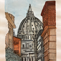 Projeto do curso: Desenho arquitetônico com aquarela e tinta. Sketching, Drawing, Watercolor Painting, Architectural Illustration, Sketchbook & Ink Illustration project by Camila Ragghianti - 09.15.2023