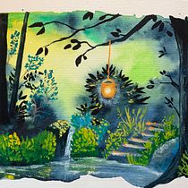 My project for course: Fantasy Landscapes with Watercolor & Gouache. Un progetto di Belle arti, Pittura, Pittura ad acquerello, Illustrazione naturalistica e Pittura gouache di patricia555 - 16.09.2023