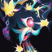 Divine of the Stars. Fantasy Character Creation. Projekt z dziedziny Projektowanie postaci, Ilustracja c, frowa, R, sunek c, frow, Malarstwo c i frowe użytkownika Maroosya LK - 16.09.2023