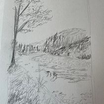 My project for course: Painting Realistic Watercolor Landscapes. Projekt z dziedziny  Sztuki piękne,  Malarstwo, Sketching, Ilustracja naturalist, czna i Malowanie akwarelą użytkownika Barb Weaver - 18.09.2023