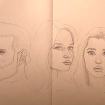My project for course: Portrait Sketchbooking: Explore the Human Face. Projekt z dziedziny Sketching,  R, sunek, Portret,  R, sunek art, st, czn i Sketchbook użytkownika agent_scarn - 04.02.2024