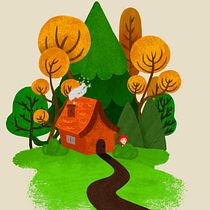 Ilustração da chapéuzinho vermelho. Un proyecto de Ilustración tradicional, Diseño editorial, Dibujo, Stor, board, Ilustración infantil, Narrativa y Álbum ilustrado						 de Fernanda Jacintho - 20.09.2023