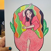 Mi proyecto del curso: Introducción a la ilustración de personajes con gouache y tinta china. Traditional illustration, Character Design, Ink Illustration, and Gouache Painting project by Yeniree Centeno - 09.17.2023